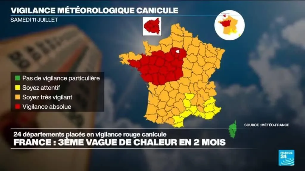 France : 24 départements en vigilance rouge canicule
