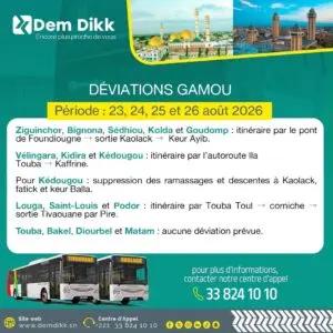 Dakar Dem Dikk réorganise ses lignes interurbaines pour fluidifier le trafic durant le Gamou 2026