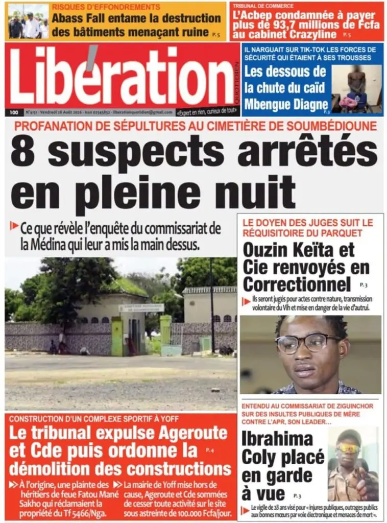 Les unes de la presse sénégalaise du 28 août 2026 : entre football, politique et réalités sociales