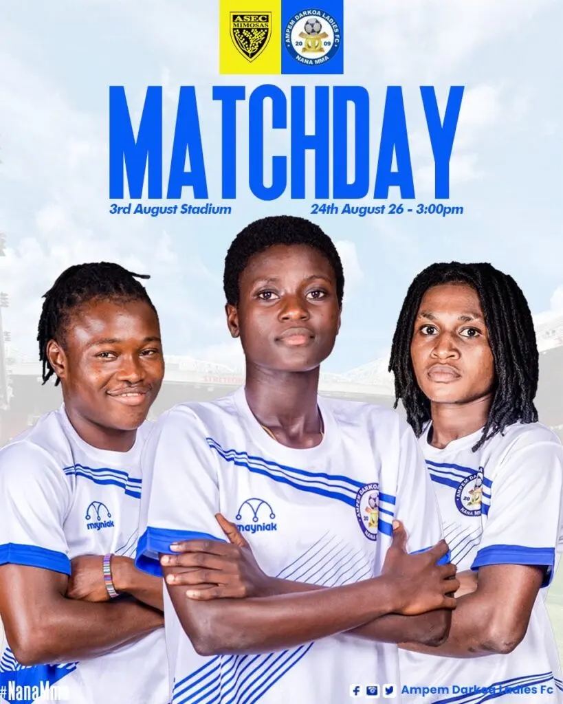 Ampem Darkoa Ladies débute les éliminatoires WAFU B 2026 contre ASEC Mimosas et vise la qualification à la Ligue des champions féminine