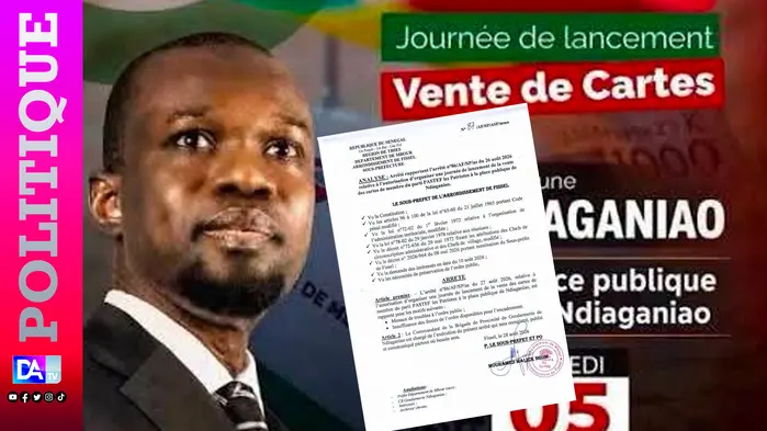 Le sous-préfet de Fissel interdit la vente de cartes du PASTEF à Ndiaganiao pour risque de troubles