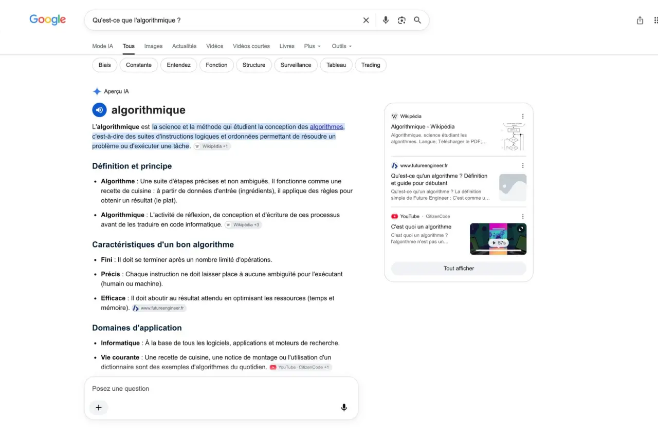 Google automatise ses résumés par intelligence artificielle au détriment du trafic vers les sites web