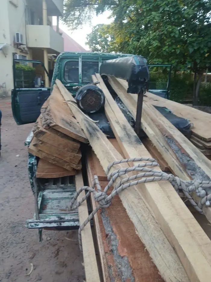 Saisie record de matériel de sciage illégal au Sénégal : 7 machines et 15 billots de kapokier démantelés à Vélingara