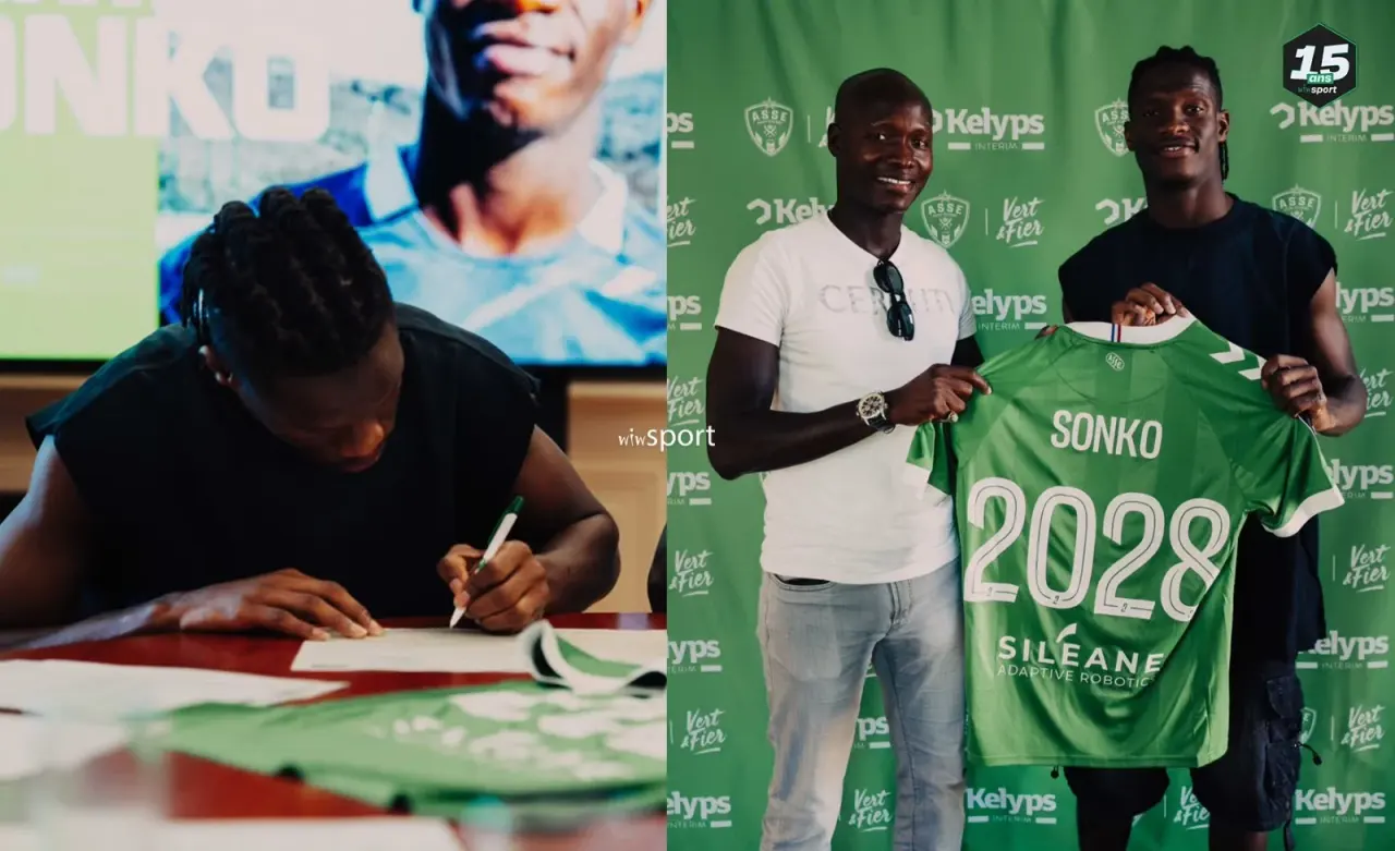 Mamadou Lamine Sonko signe son premier contrat pro avec Saint‑Étienne jusqu’en 2028