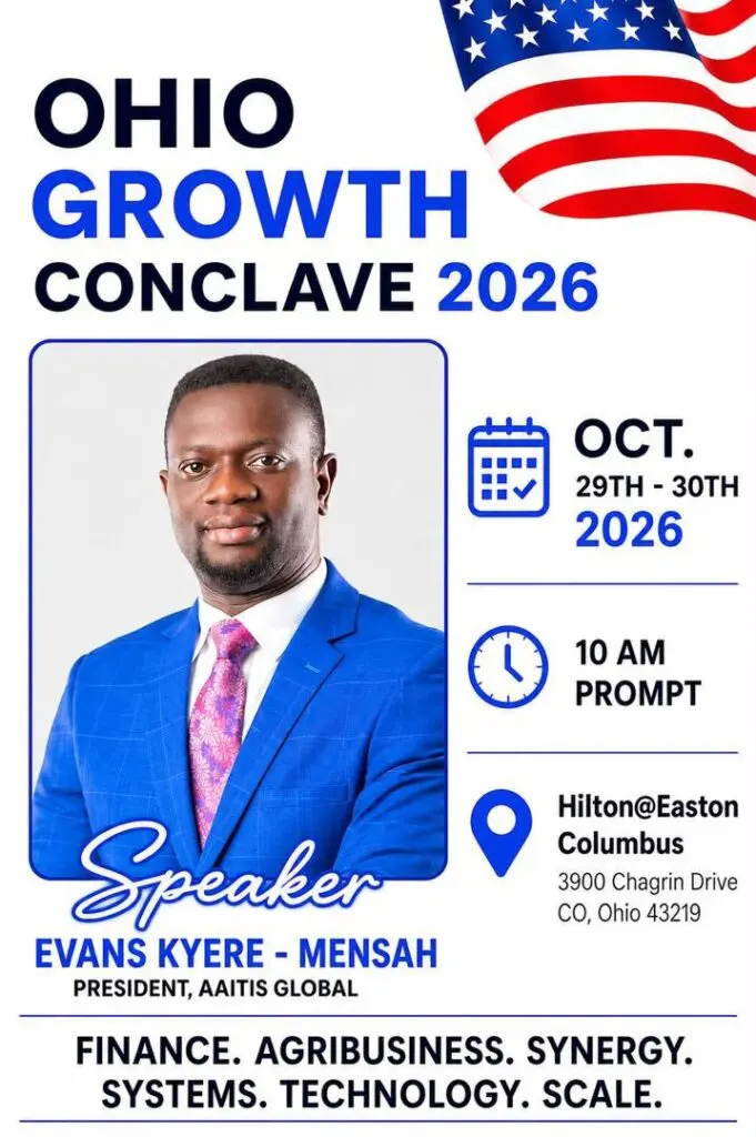 Evans Kyere-Mensah portera les enjeux de l'agribusiness africain au sommet Ohio Growth Conclave 2026