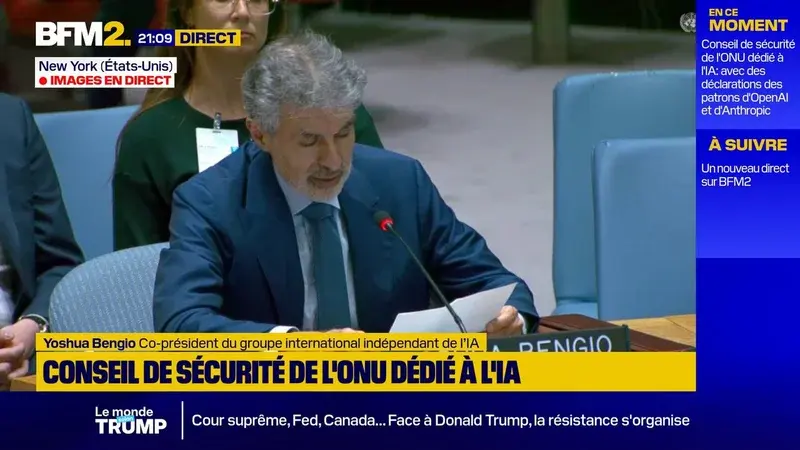 Yoshua Bengio alerte le Conseil de sécurité de l'ONU sur les risques sécuritaires posés par les agents d'intelligence artificielle