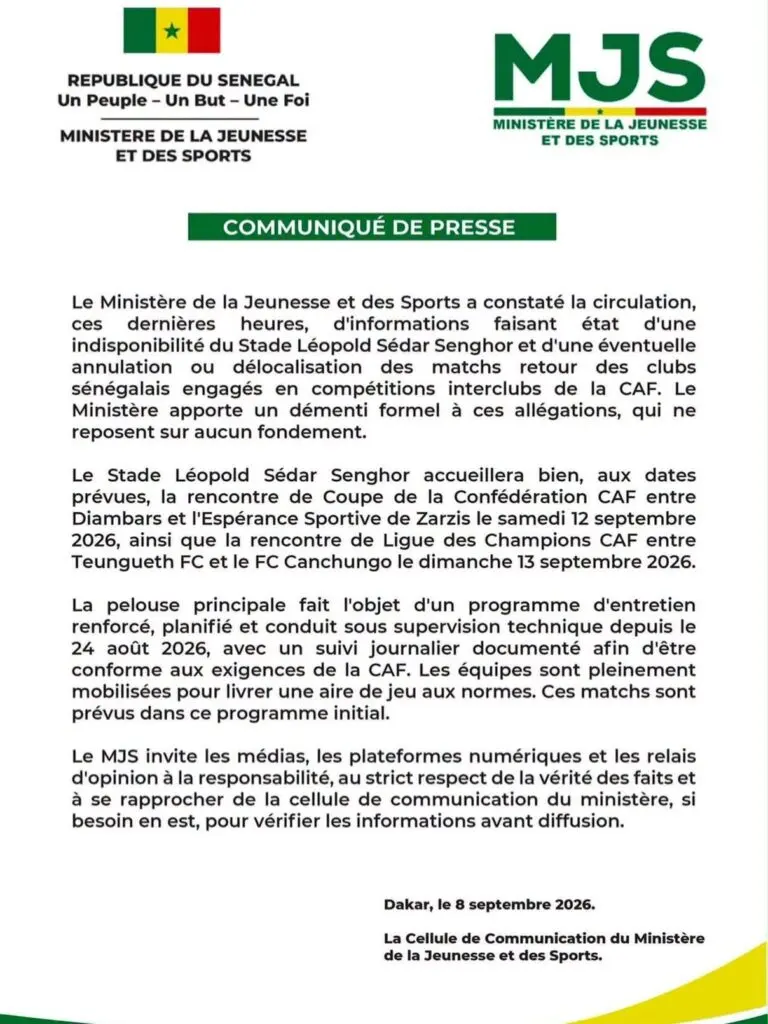 Tensions politiques, gestion sportive et urbaine : l'actualité sénégalaise en bref