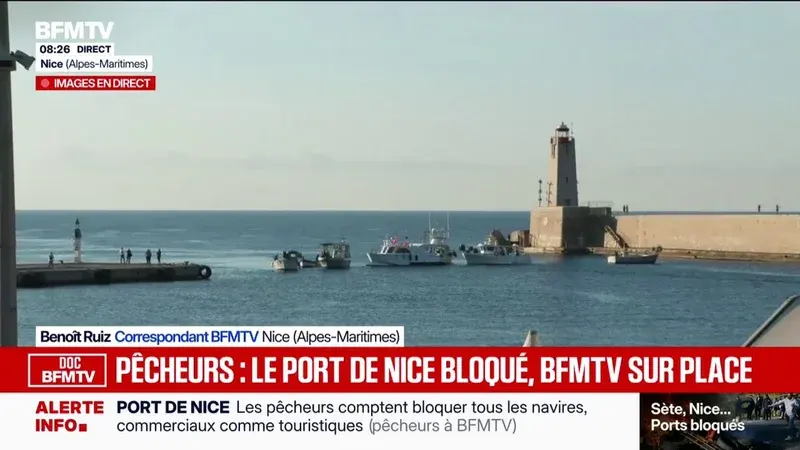 Fifteen fishermen block Nice port amid third day of fuel crisis protests