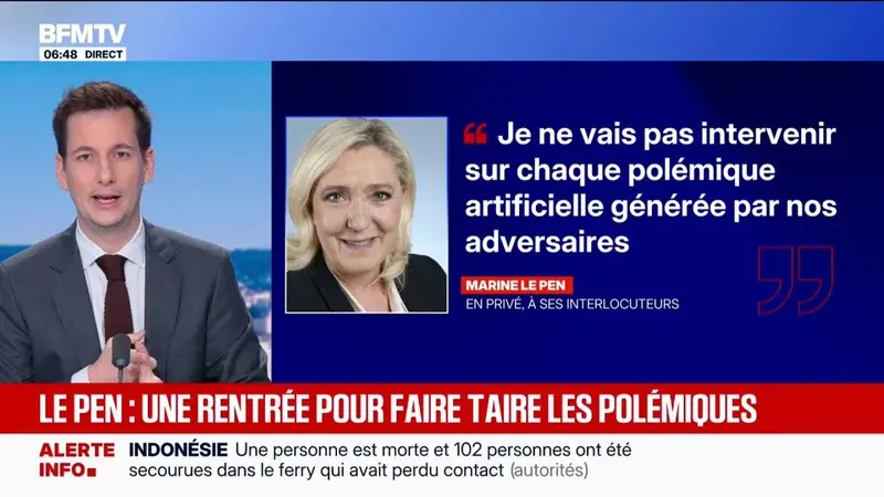 Marine Le Pen amorce sa rentrée politique pour consolider sa position face à la concurrence