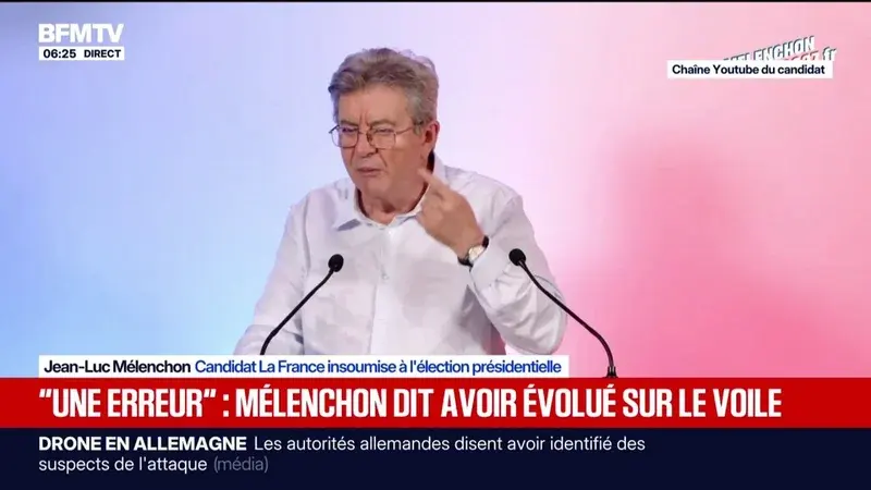 Jean-Luc Mélenchon reconnaît avoir changé d’avis sur le voile : un virage politique et sociétal sous le feu des critiques
