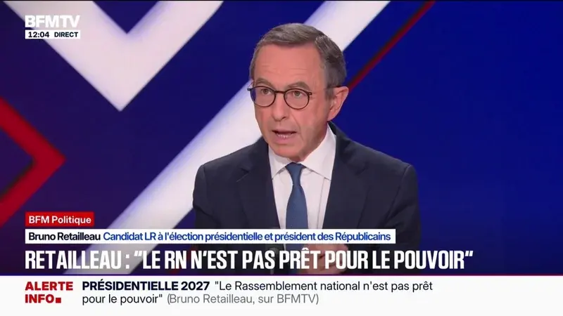 Présidentielle française : Bruno Retailleau critique l'alliance entre Jordan Bardella et Nigel Farage