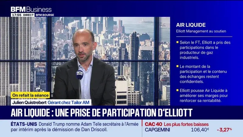Elliott Management investit dans Air Liquide et réclame une hausse des marges