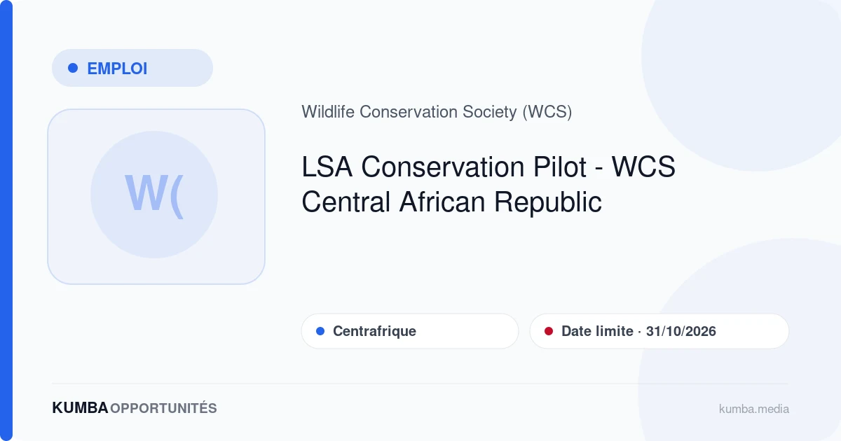 LSA Conservation Pilot - WCS Central African Republic