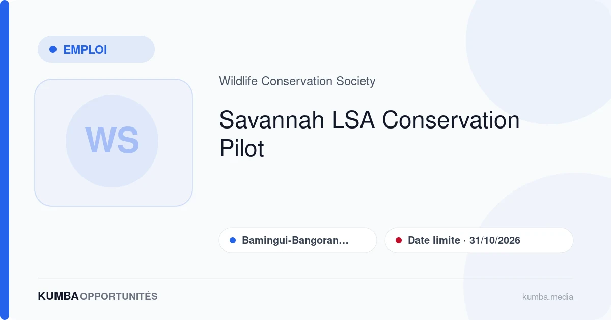 Savannah LSA Conservation Pilot